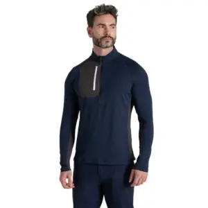 Craghoppers Nosilife Goswick Half Rits Lange Mouw T-shirt Marineblauw