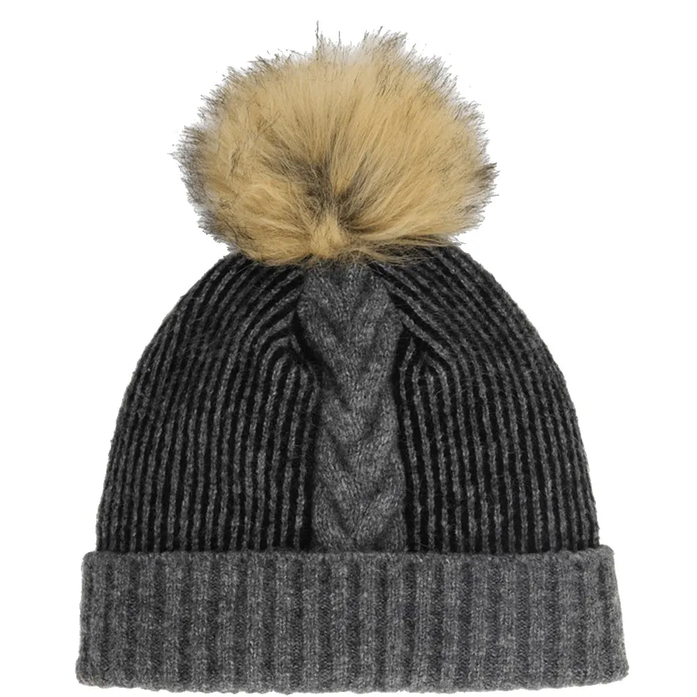 Spyder Plait Pom Muts Zwart