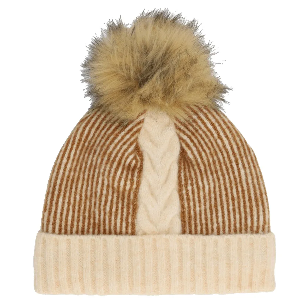 Spyder Plait Pom Muts Sand Dune