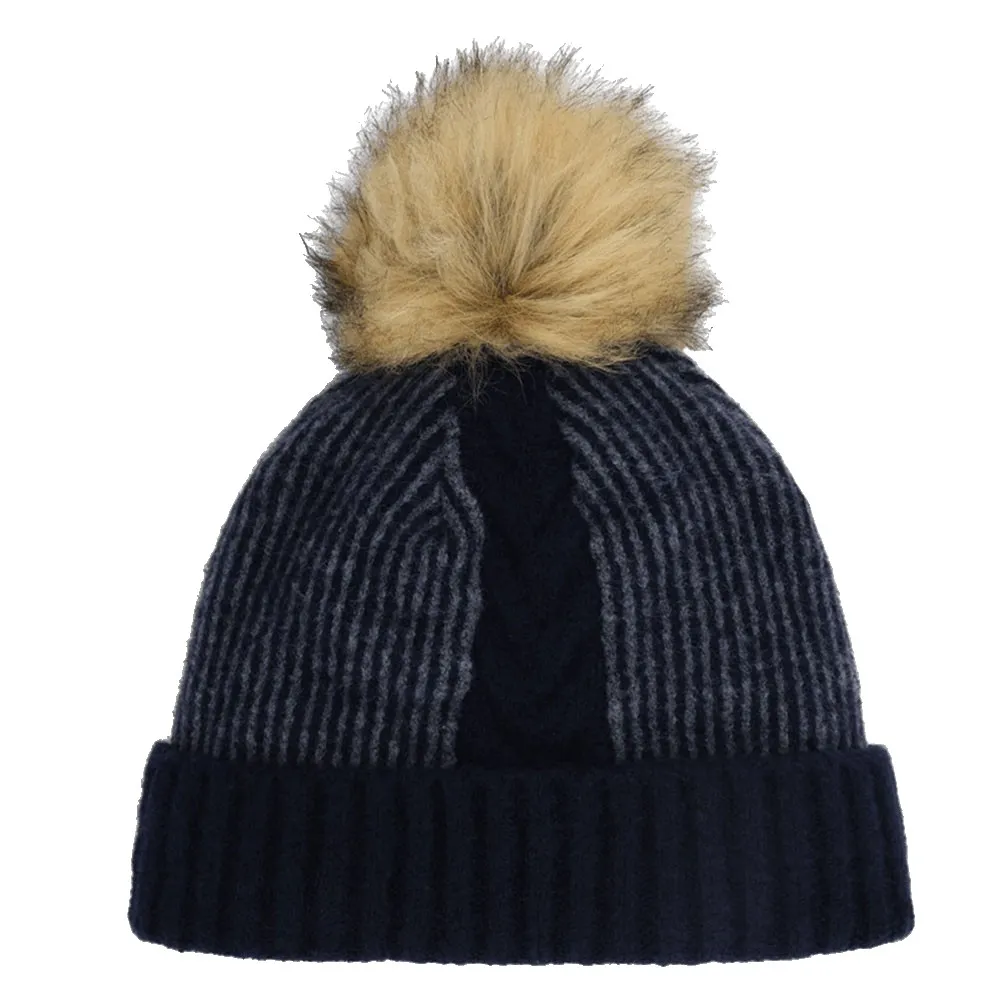 Spyder Plait Pom Muts Blauw