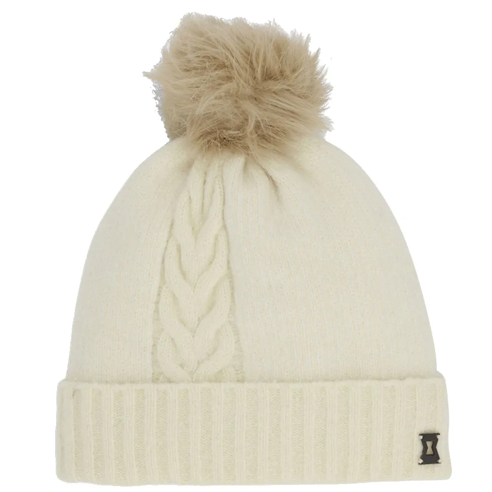 Spyder Plait Pom Muts Wit