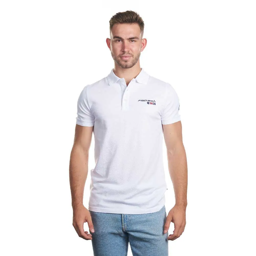 Fischer Signature Korte Mouw Poloshirt Wit