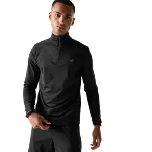 Dare2b Power Up Iv Sweatshirt Met Halve Rits Zwart