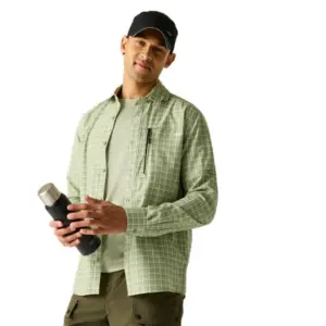 Regatta Anti-insect Travel Overhemd Met Lange Mouwen Light Sage Check