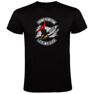 Kruskis Skiing Is Not Fun T-shirt Met Korte Mouwen Zwart