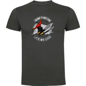 Kruskis Skiing Is Not Fun T-shirt Met Korte Mouwen Grijs
