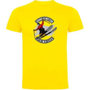 Kruskis Skiing Is Not Fun T-shirt Met Korte Mouwen Geel