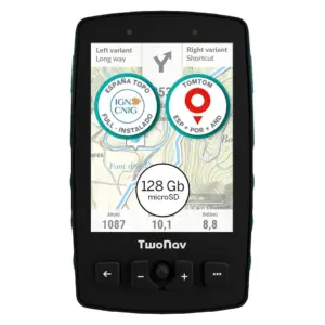 Twonav Aventura 2 Plus 32 Gb + Microsd 128 Gb + Spain Topo Ign 1:25.000 Gps Zwart