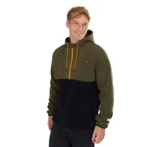 Fundango Carlos Fleece Met Halve Rits Bruin