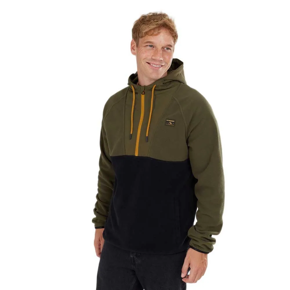 Fundango Carlos Fleece Met Halve Rits Bruin
