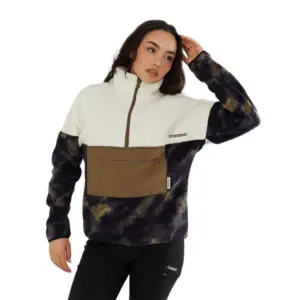 Fundango Riva Hybrid Fleece Met Halve Rits Forest Night