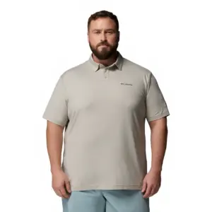 Columbia Parsons Point™ Korte Mouw Poloshirt Ancient Fossil / Heather / Chalk