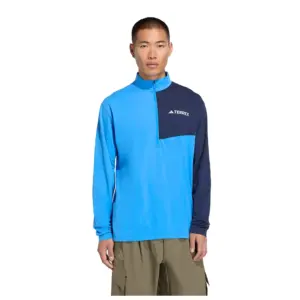 Adidas Terrex Multi Climacool Half Rits Lange Mouw T-shirt Blauw