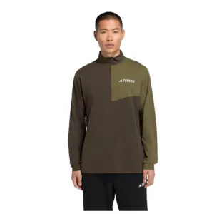 Adidas Terrex Multi Climacool Half Rits Lange Mouw T-shirt Olijf