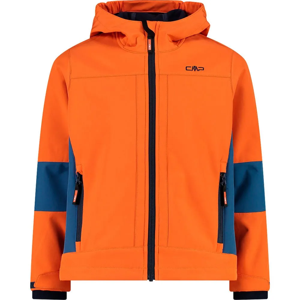 Cmp Fix Hood 3a00094 Softshelljack Arancio / Bluestone