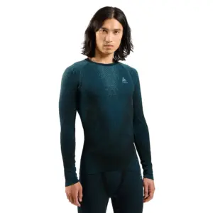 Odlo Performance Warm Crew Neck Lange Mouwen Basislaag Blauw