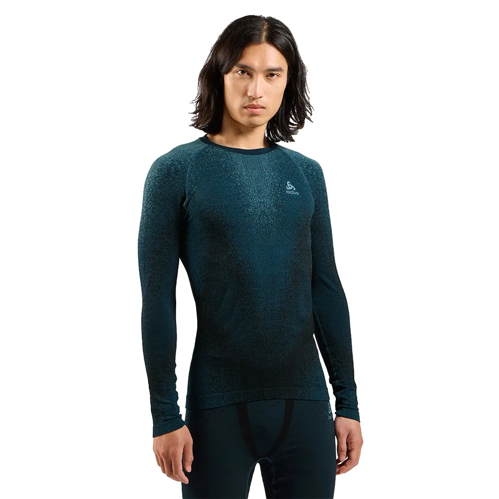 Odlo Performance Warm Crew Neck Lange Mouwen Basislaag Blauw