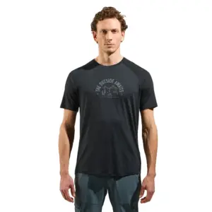 Odlo Ride 365 Pw130 Bike Print T-shirt Met Korte Mouwen Zwart