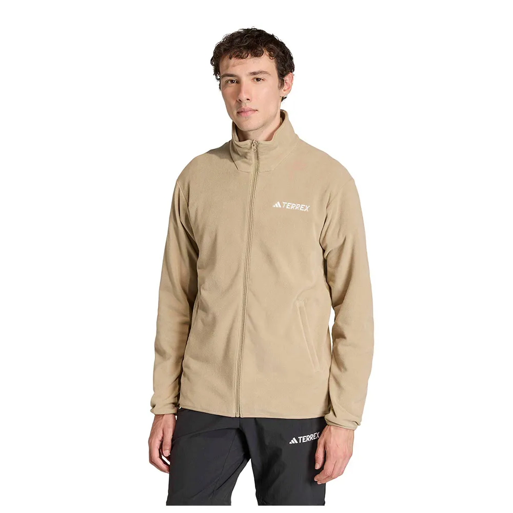 Adidas Multi Essentials Fleece Met Volledige Rits Blanch Cargo