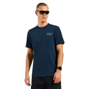 Odlo Cotton Blend Unlimited T-shirt Met Korte Mouwen Dark Sapphire