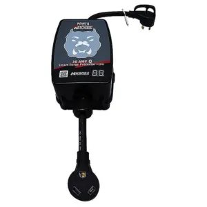 Hughes Draagbare Gen Ii Slimme Wifi-overspanningsbeveiliging Met Stroombewaking En Automatische Uitschakeling 30a Zwart