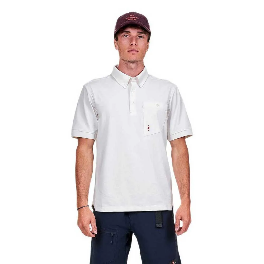 The Mountain Studio Button Down Korte Mouw Poloshirt Wit