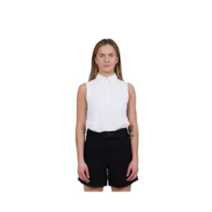The Mountain Studio Button Down Mouwloze Polo Wit