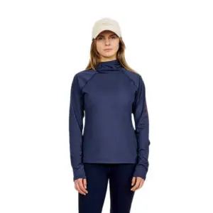 The Mountain Studio Comfort Hood T-shirt Met Lange Mouwen Sky Captain