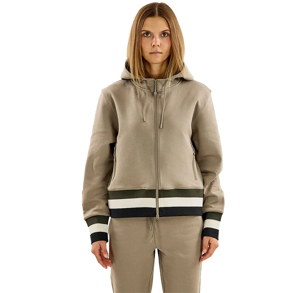The Mountain Studio Cotton Tech Sweatshirt Met Rits Brindle
