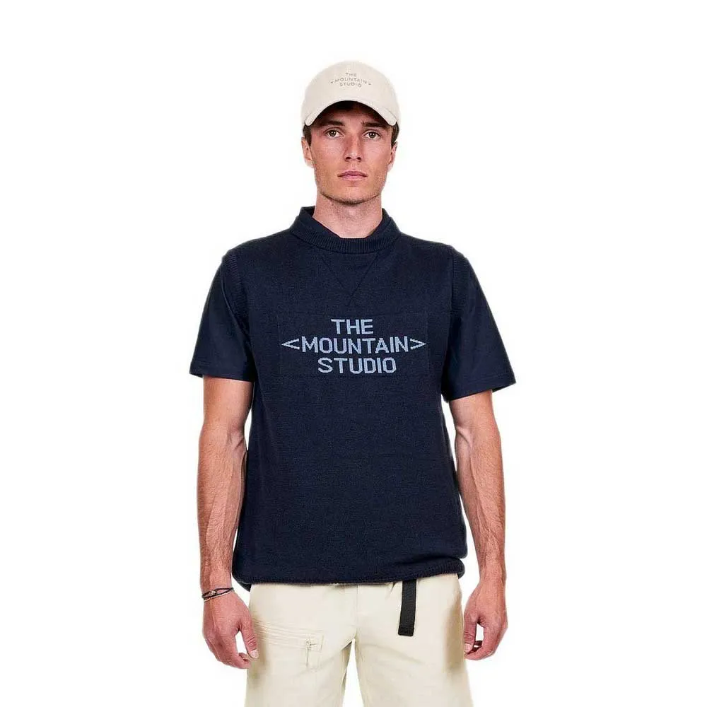 The Mountain Studio Knit Sleeveless Pullover Korte Mouw Sweatshirt Sky Captain