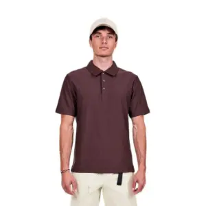 The Mountain Studio Structured Korte Mouw Poloshirt Fudge