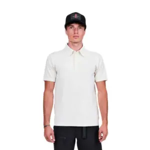 The Mountain Studio Two Tone Tech Korte Mouw Poloshirt Almond Milk