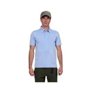 The Mountain Studio Two Tone Tech Korte Mouw Poloshirt Blauw