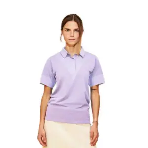 The Mountain Studio Two Tone Tech Korte Mouw Poloshirt Lavender Aura