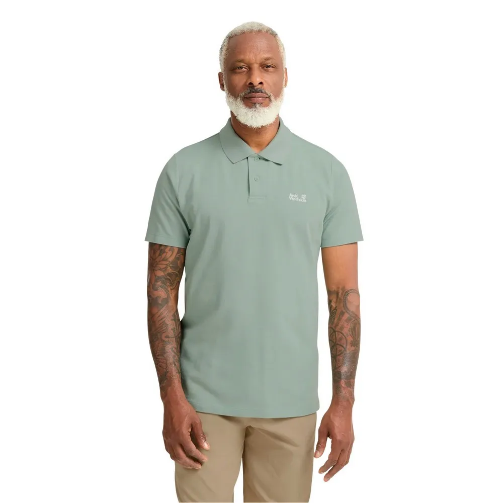 Jack Wolfskin Essential Korte Mouw Poloshirt Groen