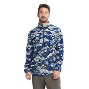 Jack Wolfskin Paw Era 100 Print Sweatshirt Met Halve Rits Blauw