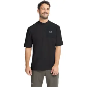 Jack Wolfskin Sucol Half Rits T-shirt Met Korte Mouwen Zwart
