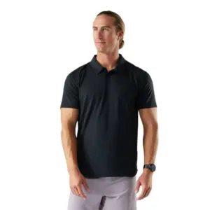Smartwool Active Mesh Korte Mouw Poloshirt Zwart