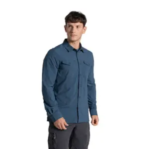 Craghoppers Nosilife Loukkos Overhemd Met Lange Mouwen Blauw