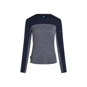 Icebreaker Merino 125 Cool-lite Sphere Color Block T-shirt Met Lange Mouwen Midnnavy Hthr / Midnnavy / Colorblock