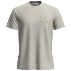 Icebreaker Merino 150 Tech Lite Peaceful Pass T-shirt Met Korte Mouwen Ecru Heather
