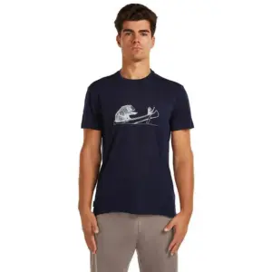 Icebreaker Merino Core Canoe Companions T-shirt Met Korte Mouwen Marineblauw