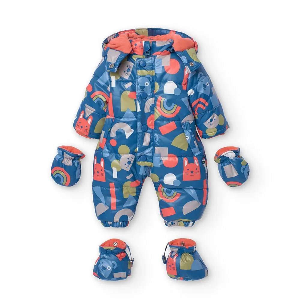Boboli Technical Fabric Babygrow Overall Print