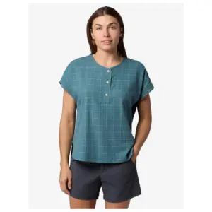 Marmot Rhea Henley T-shirt Met Korte Mouwen Seafloor Global Plaid