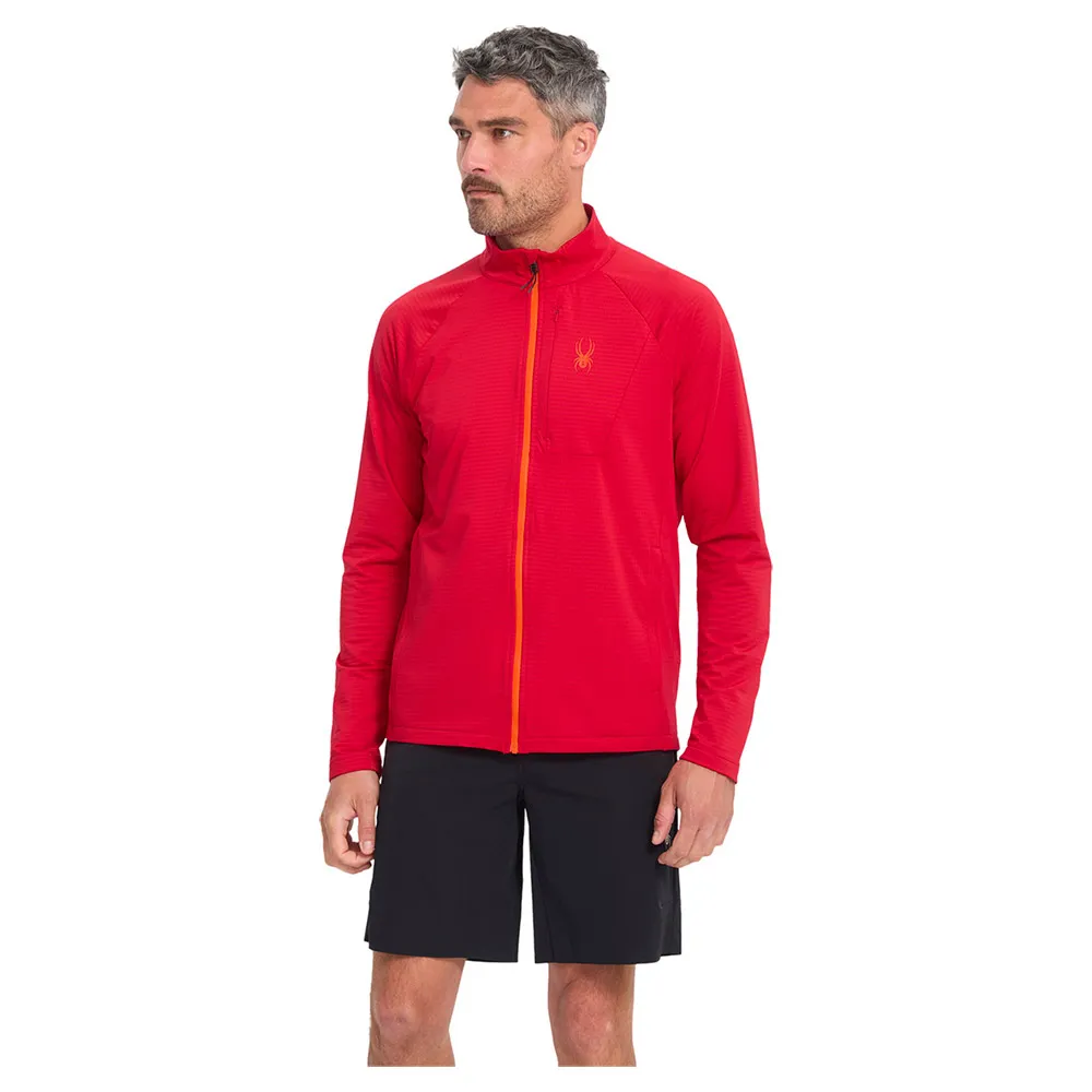 Spyder Gridweb Fleece Met Volledige Rits Rood