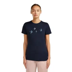 Icebreaker Merino 150 Tech Lite Bird Transit T-shirt Met Korte Mouwen Marineblauw