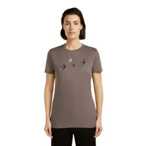 Icebreaker Merino 150 Tech Lite Bird Transit T-shirt Met Korte Mouwen Porcini