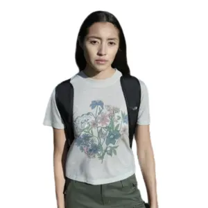 Icebreaker Merino 150 Tech Lite Crop Nz Flora T-shirt Met Korte Mouwen Ecru Heather