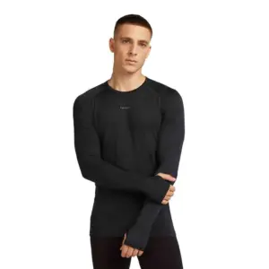 Icebreaker Merino Blend 125 Zoneknit™ Crewe Lange Mouwen Basislaag Zwart
