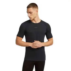 Icebreaker Merino Blend 125 Zoneknit™ Crewe Korte Mouwen Basislaag Zwart